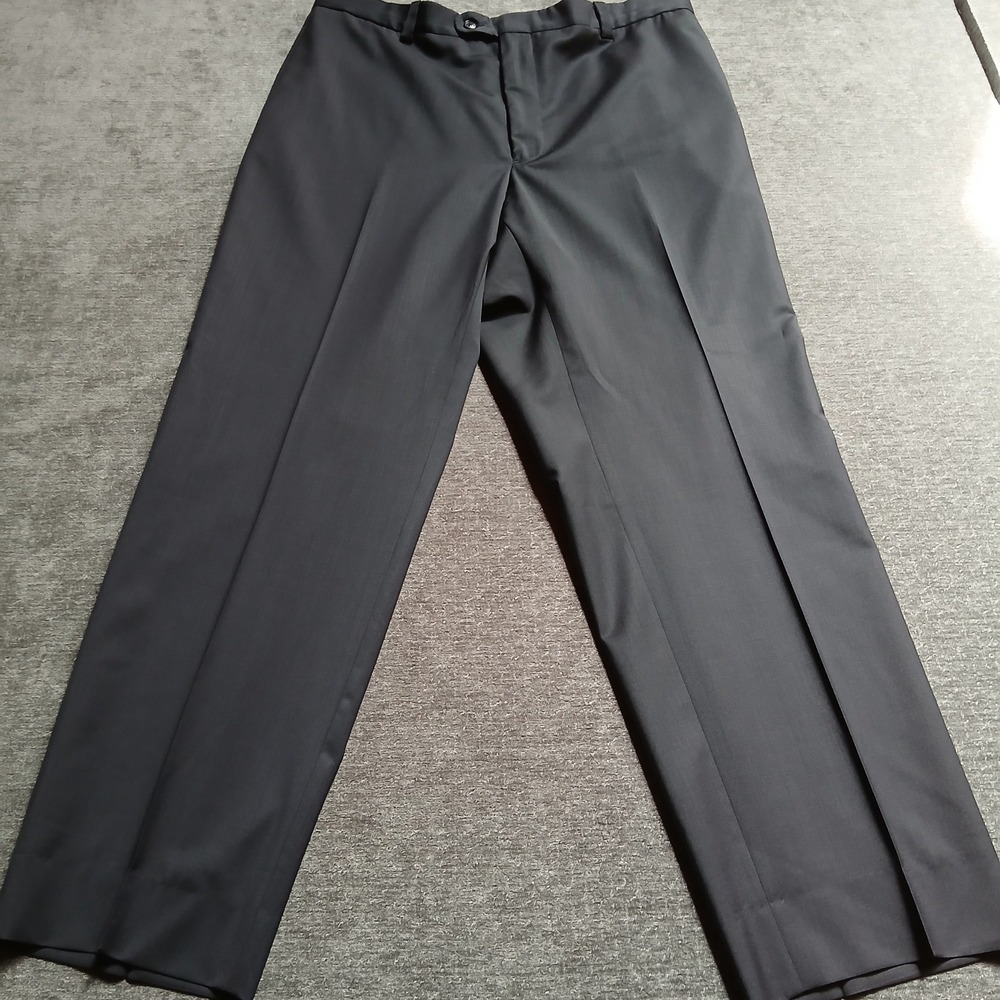 Joseph Abboud Mens Charcoal Gray Super 120s Italian Wool Dress Pants 36x30